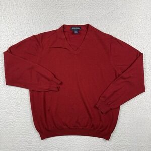 Brooks Brothers Sweater Mens Large Red Stretch Merino Blend Vintage‎ Hong Kong